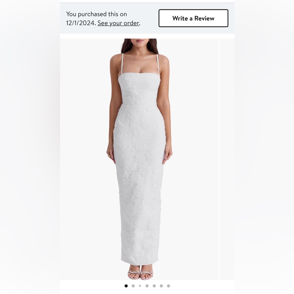 House of CB Eva Floral Embroidery Sheath Gown